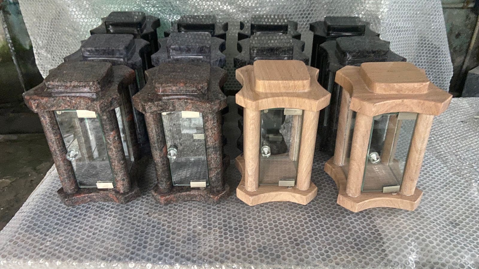 Granite and Wood Lanterns